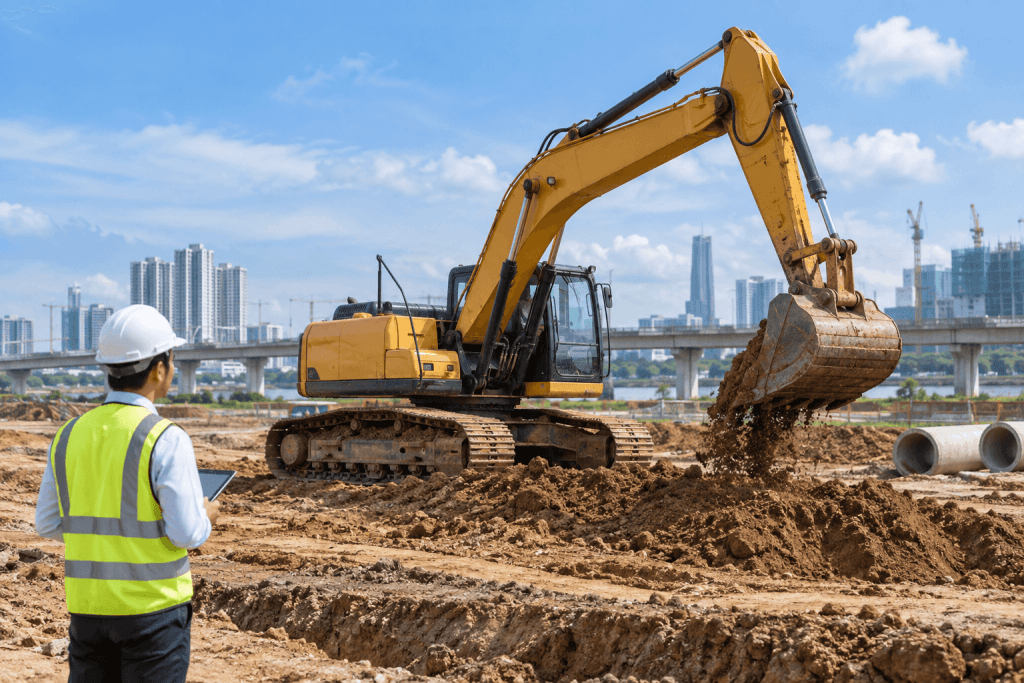 Thanh lý máy công trình cũ sau khi đánh giá tình trạng máy xúc
